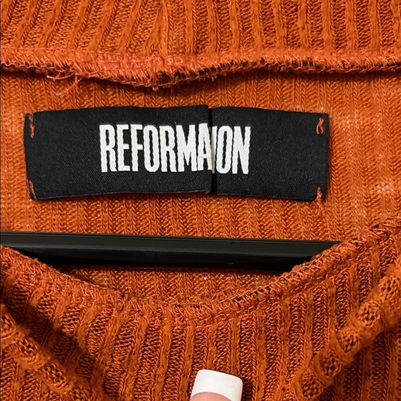 Reformation Rust Ribbed Long-Sleeve Top - Picture 3 of 4